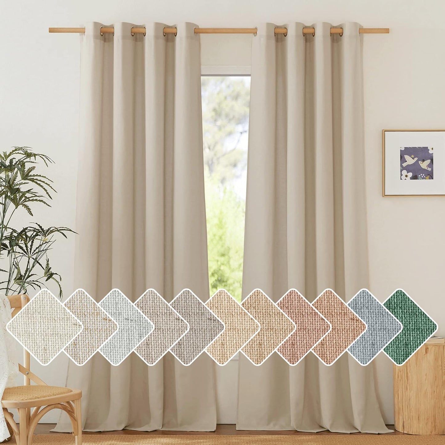 Thick Linen Curtains for Privacy and Light Filtering in Angora