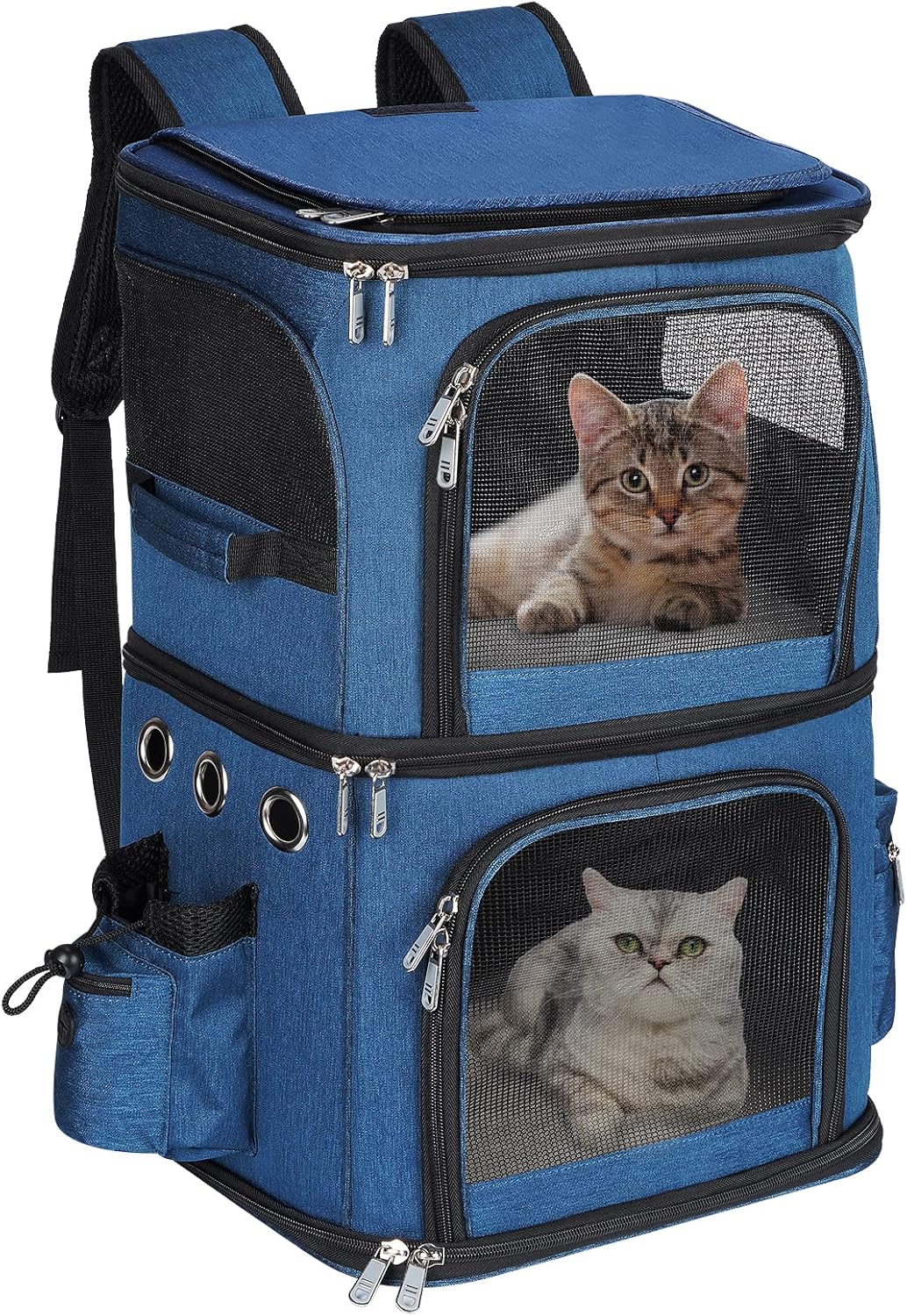 Double-Compartment Pet Carrier Backpack for Small Pets Travel