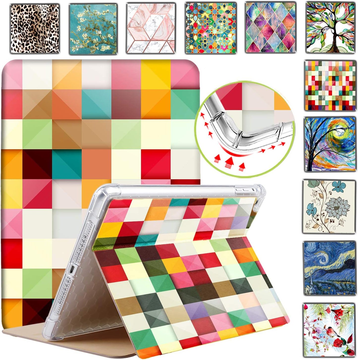 DuraSafe Cases for iPad 5th/6th Gen & Air 1st/2nd - Color Grid