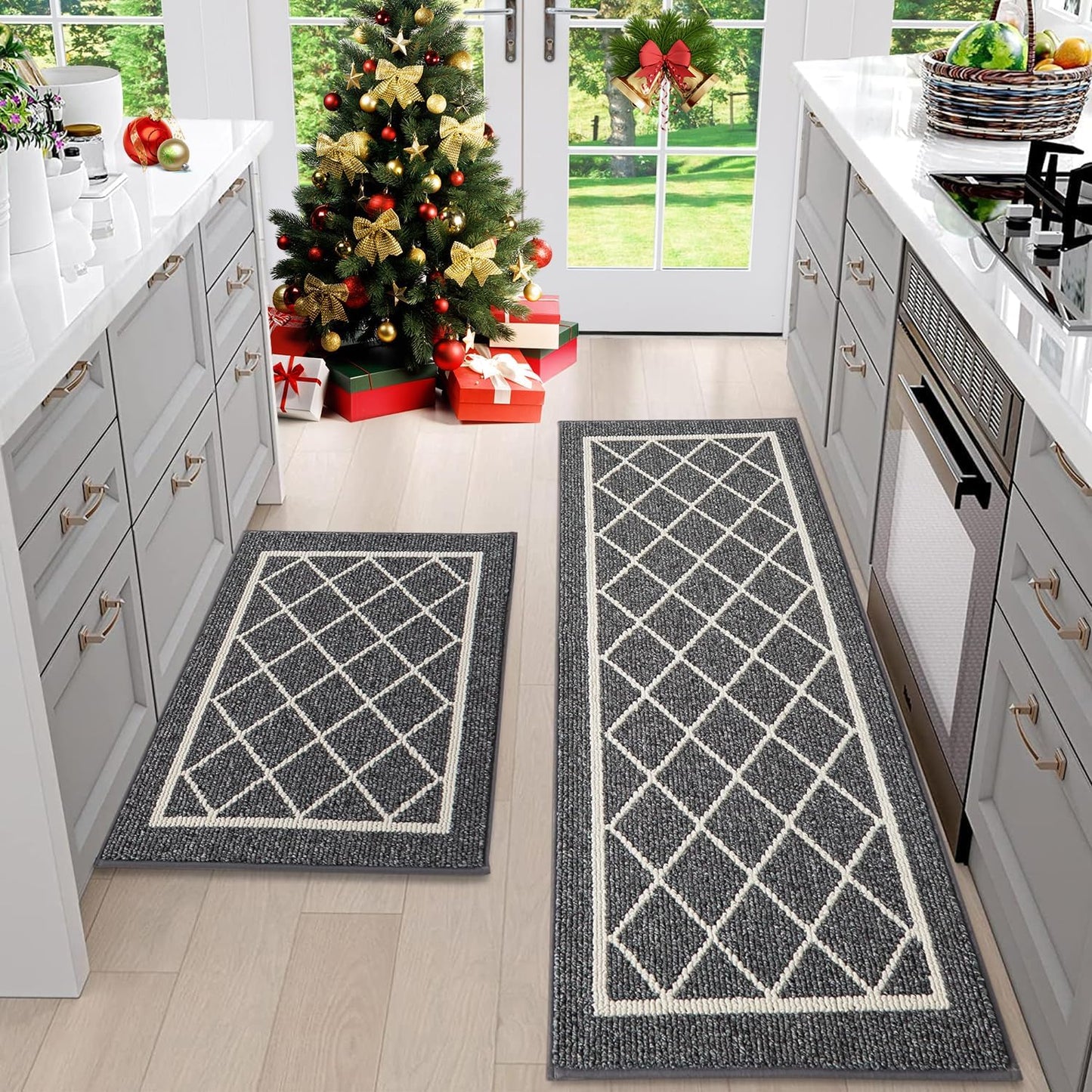 Non-Slip Kitchen Rugs Set with TPR Backing for Safety and Style