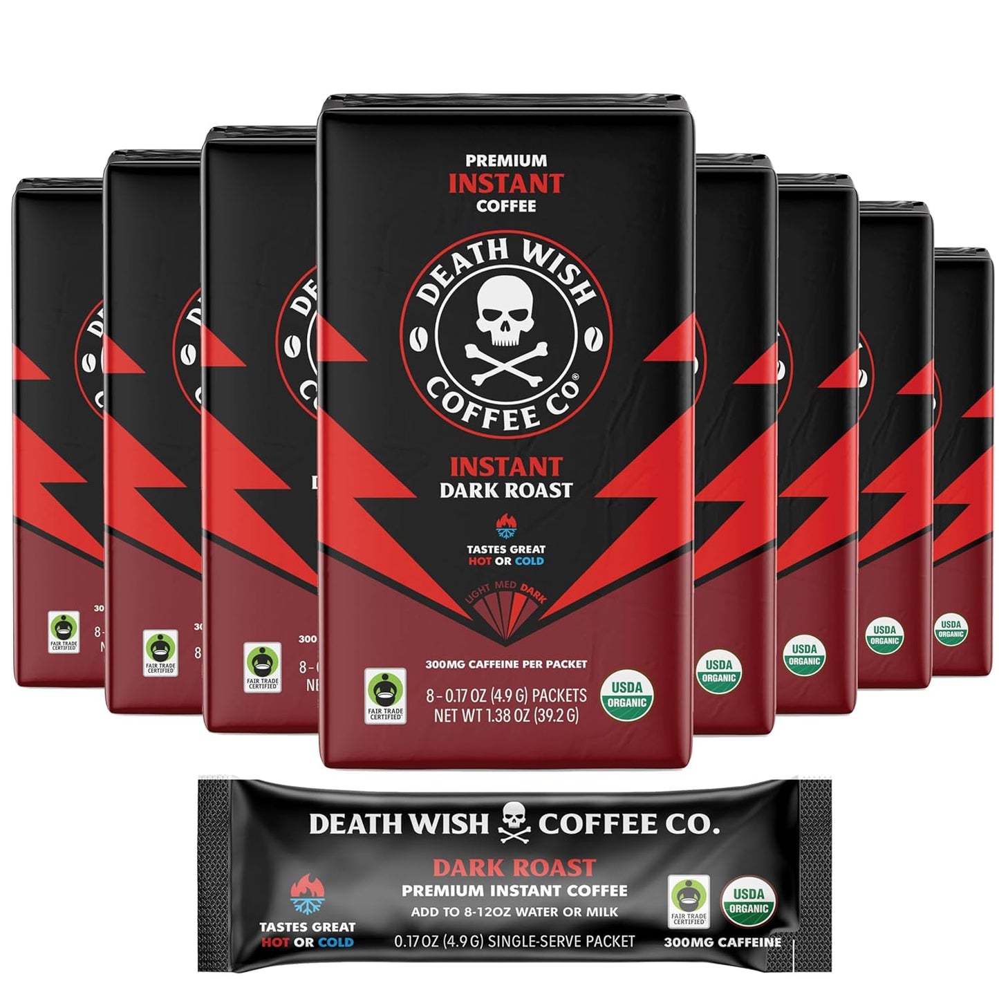 Death Wish Coffee Instant Dark Roast Coffee Packets for Bold Brew