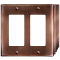 ENERLITES Double Decorator Switch Cover Plate in Antique Copper