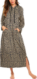 Cozy Cotton Hooded Nightgown for Women by Ekouaer with Pockets