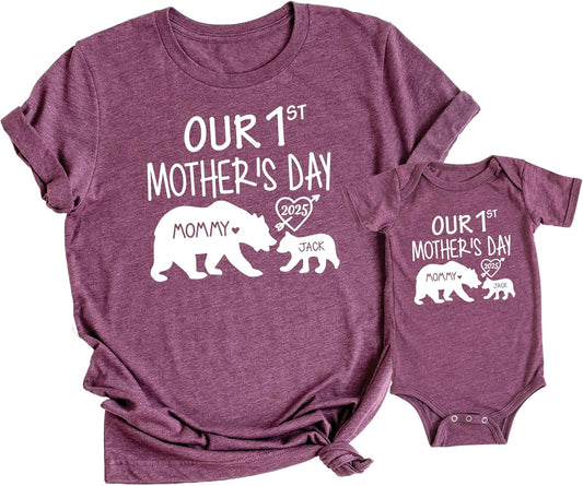 Matching First Mother's Day Outfits for Mom and Baby Set
