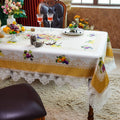 Lace Embroidered Table Cloth Rectangle 52 x 70 in - Classic Farmhouse