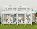 SERWALL Potting Table Set of 2 for All Weather Use - White