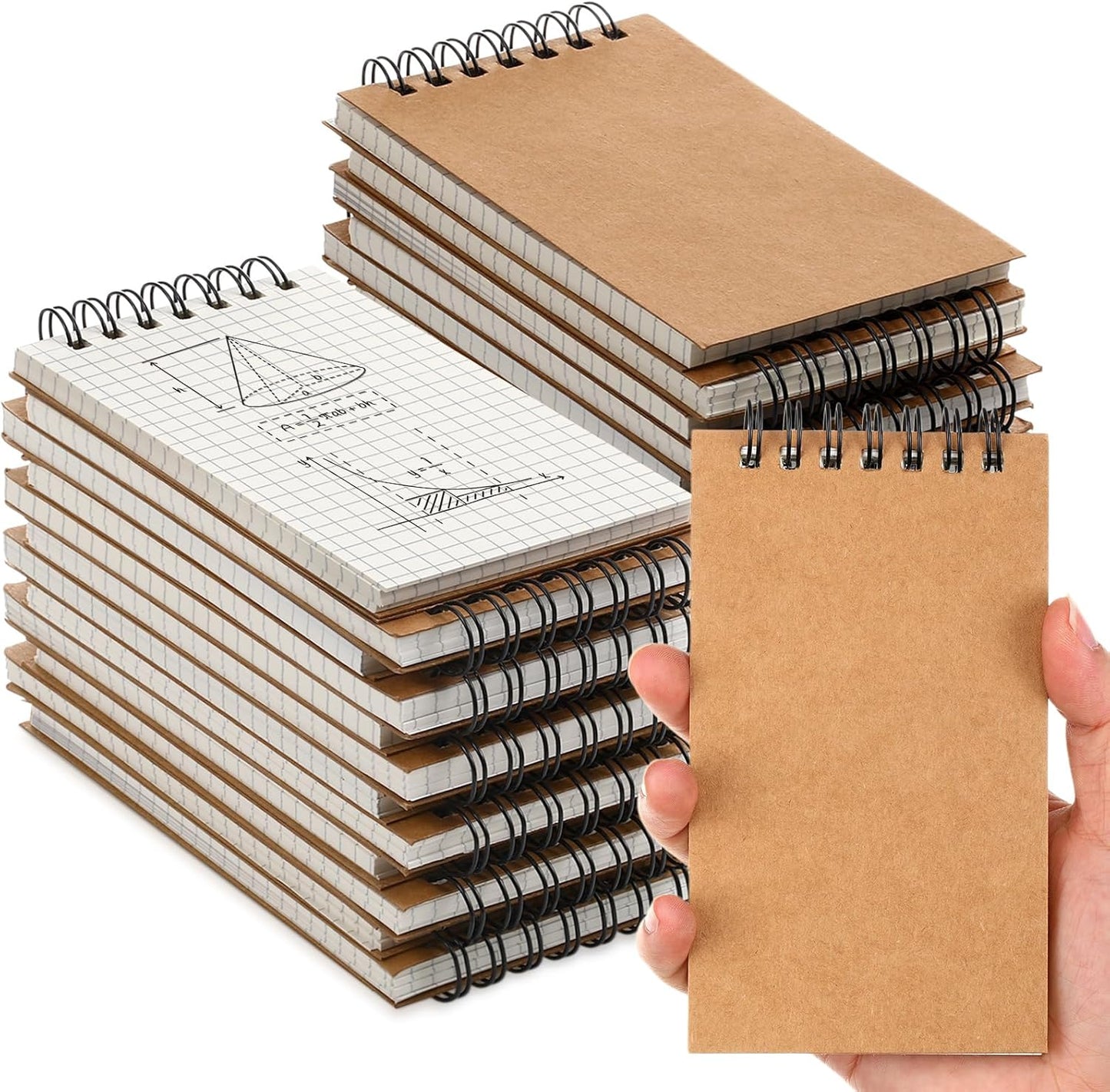 Mini Pocket Notebooks Bulk - Portable Grid Notepads