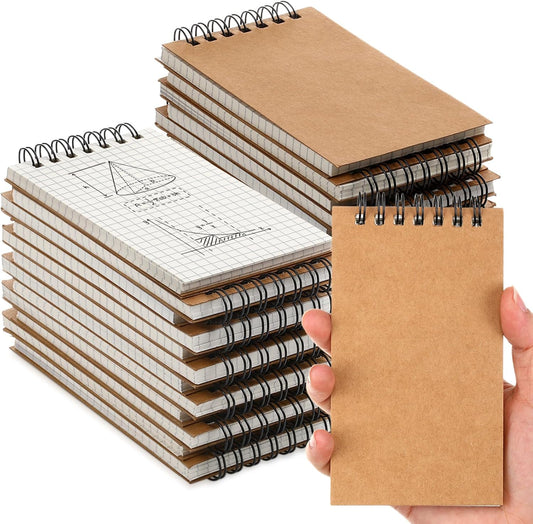 Mini Pocket Notebooks Bulk - Portable Grid Notepads
