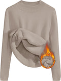 ZESICA Women's Fleece Sherpa Lined Mock Neck Sweater - Warm Slim Fit