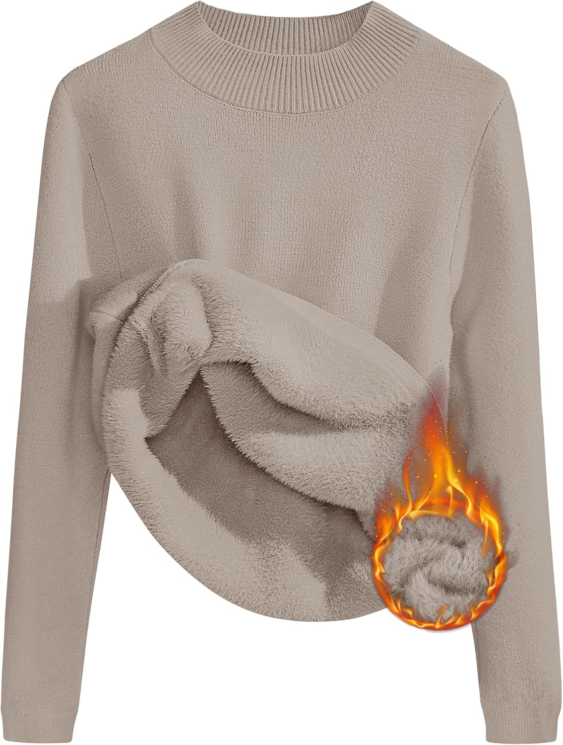 ZESICA Women's Fleece Sherpa Lined Sweater for Winter Style