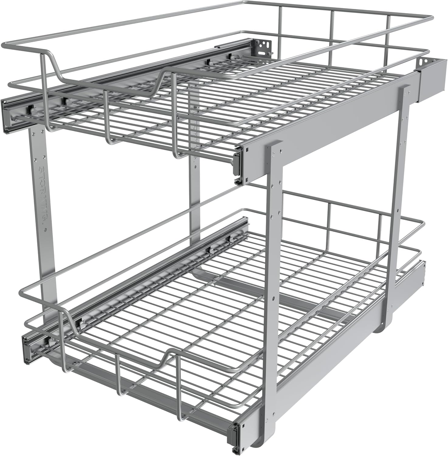 2 Tier Pull Out Cabinet Organizer for Kitchen and Bathroom Use