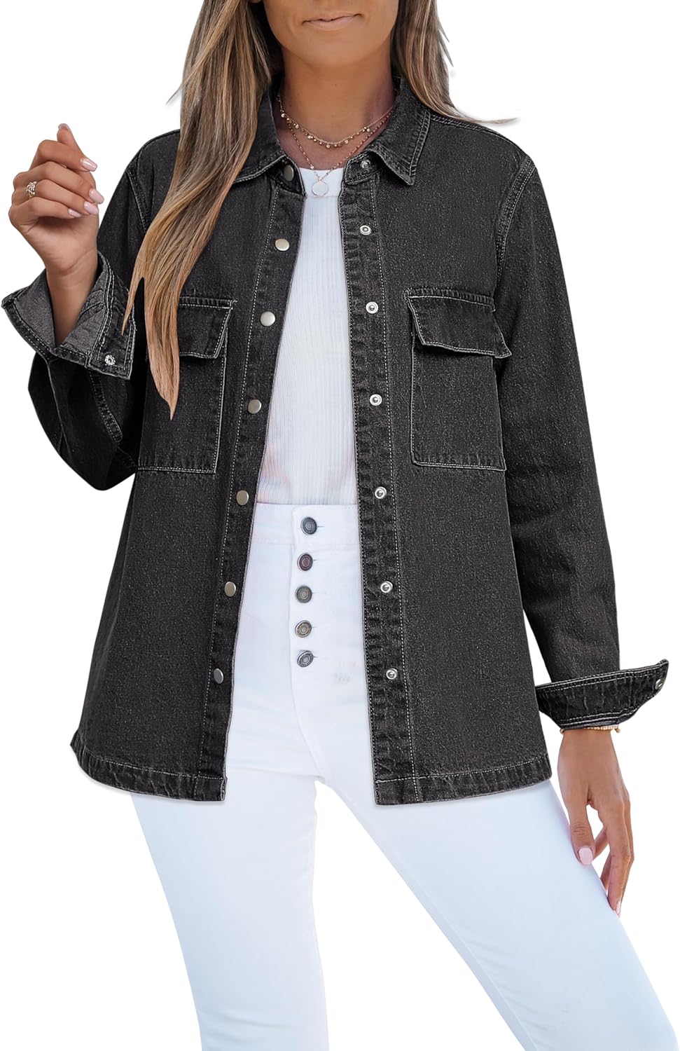 Luvamia Jean Jackets for Women: Stylish Oversized Denim Shacket