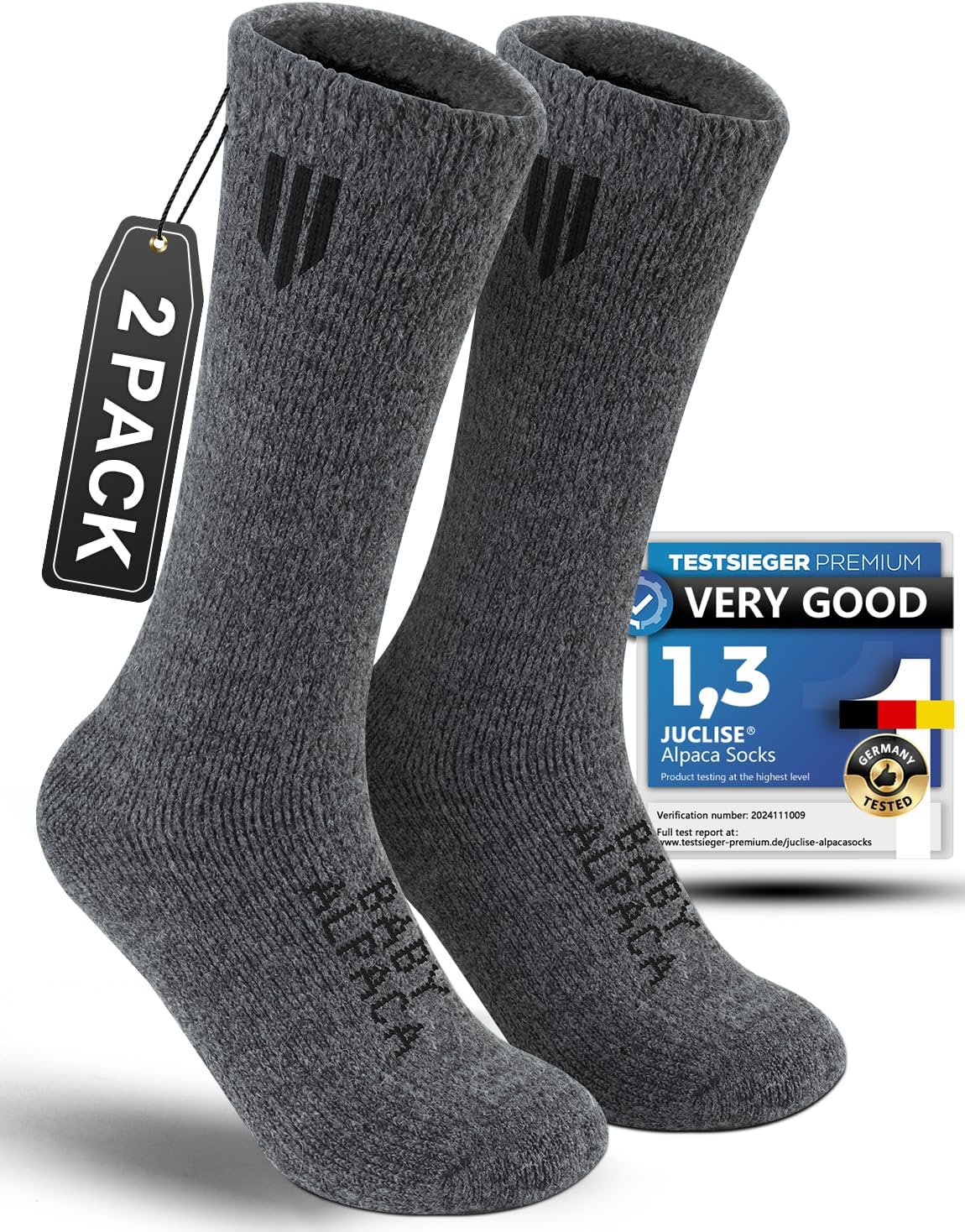Alpaca Wool Heavyweight Thermal Boot Socks for Cold Weather