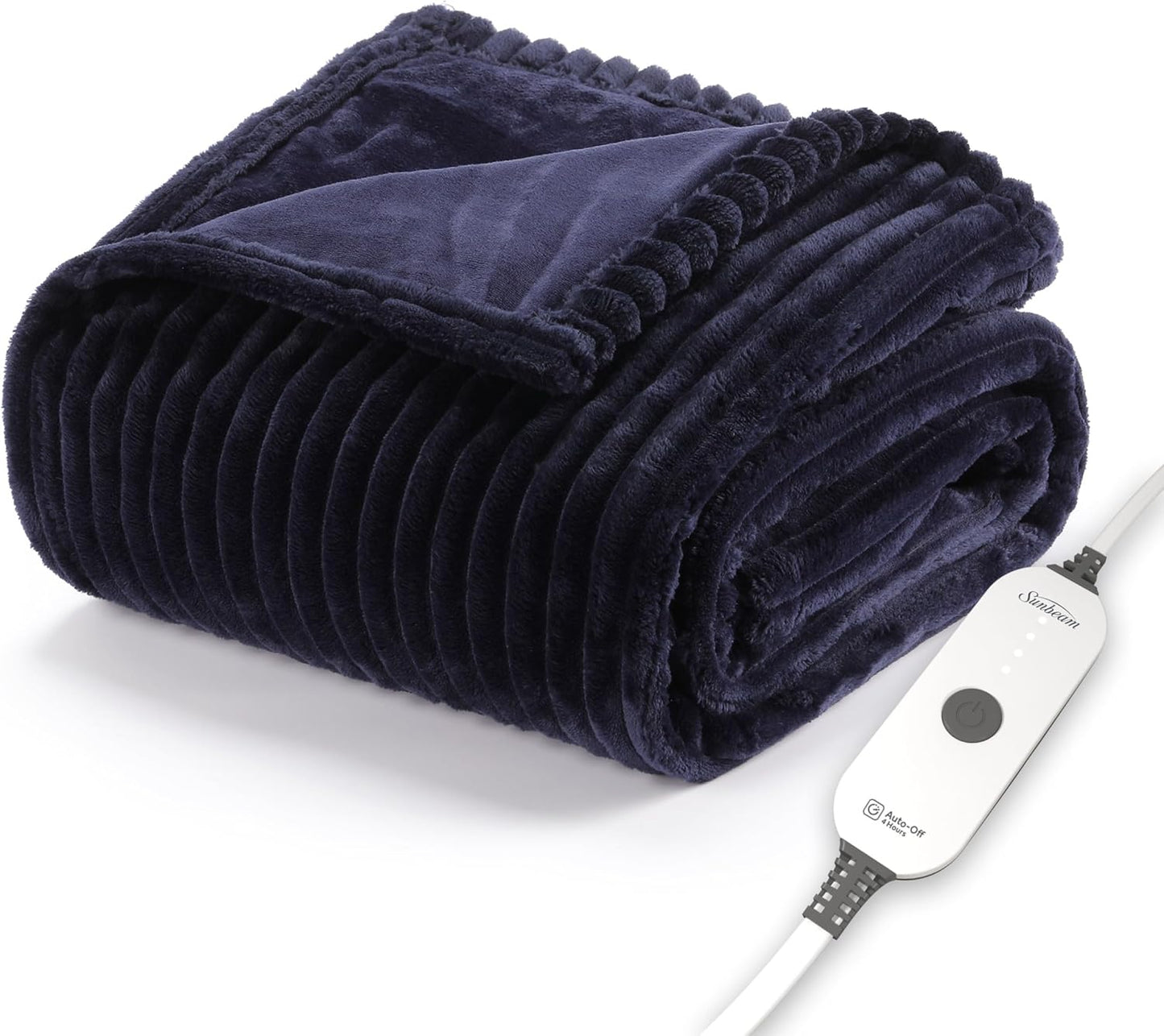 Sunbeam Royal Posh Velvet Heated Throw Blanket for Cozy Warmth