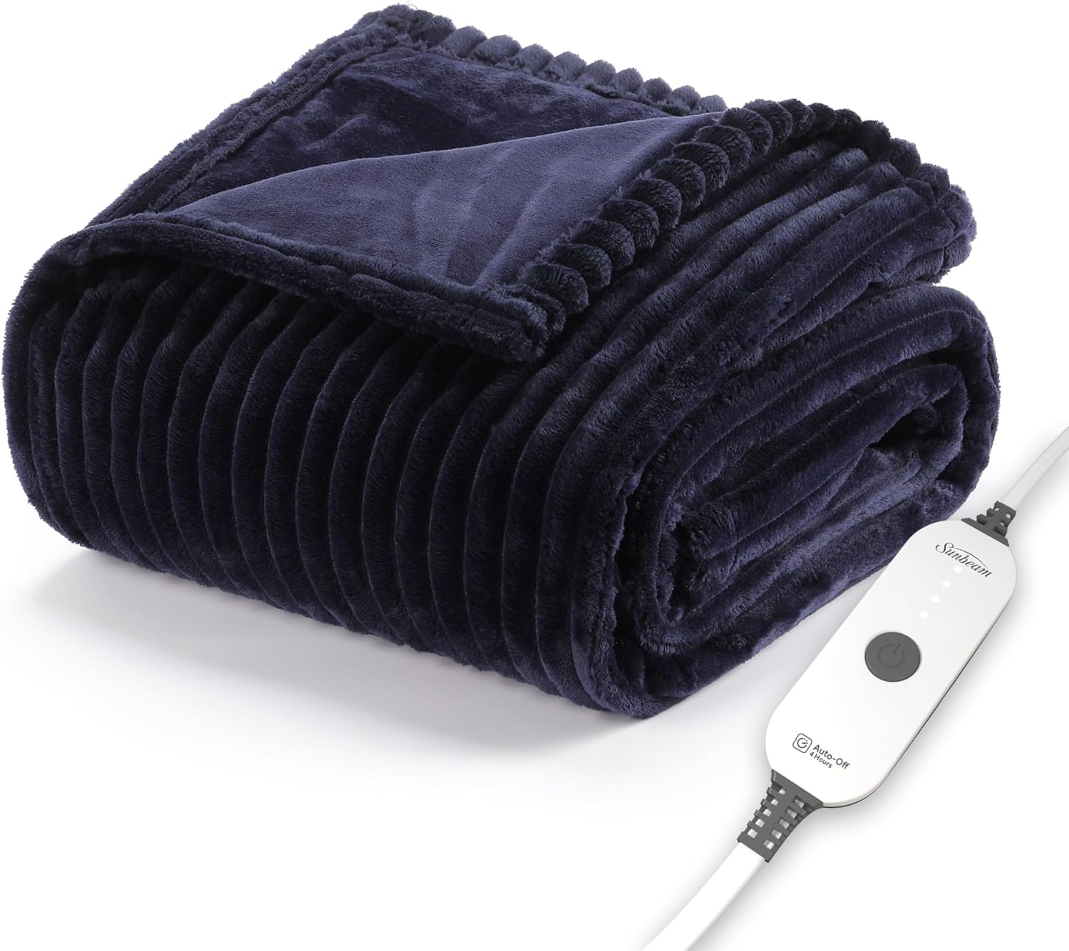 Sunbeam Royal Posh Velvet Heated Throw Blanket for Cozy Warmth