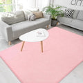 Soft Rugs for Living Room 5x7 Pink Minimalist Area Rug - Cozy Floor