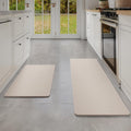 Beige Imitation Linen Kitchen Mat Runner 17x59 - Non-Slip Comfort