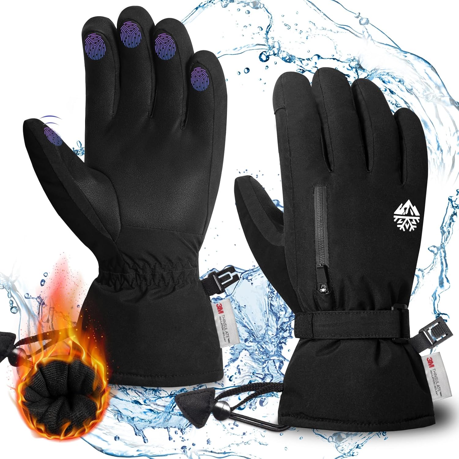 RIGWARL Waterproof Touchscreen Ski Gloves