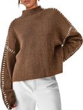 PRETTYGARDEN Women's Chunky Knit Mock Neck Sweater - Cozy Oversized 20