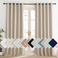 100% Blackout Linen Curtains 84 in - Thick Farmhouse Drapes