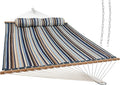 Quilted Outdoor Hammock with Spreader Bars - Spacious 2-Person
