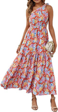 One Shoulder Floral Maxi Dress - Flowy Summer Boho