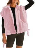 Sherpa Jacket for Women Casual Fleece Vest Oversized Sleeveless side