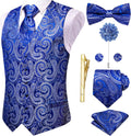 Hi-Tie Silk Vest Set for Men with Bowtie and Tie for Wedding Attire