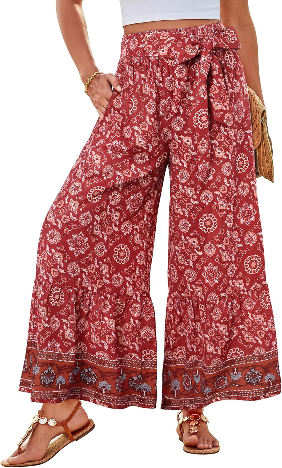 GRACE KARIN Women's Summer Wide Leg Palazzo Pants for Beach