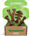 Benebone Medium 4-Pack Dog Chew Toys for Aggressive Chewers - Long