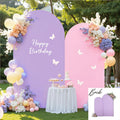 Purple Pink Arch Backdrop Cover Set of 2 - Stretchy Wedding Photo