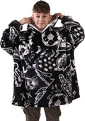 Midnight Blue Soccer Blanket Hoodie for Kids & Teens - Oversized