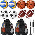 Sports Ball Set 8 Pcs with Bags and Pumps - Complete Outdoor Pack