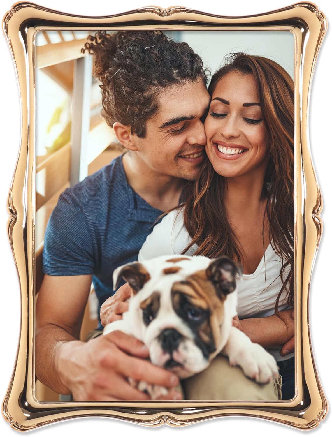 Lawrence Frames Metal Frame for 5x7 Photos in Gold Finish
