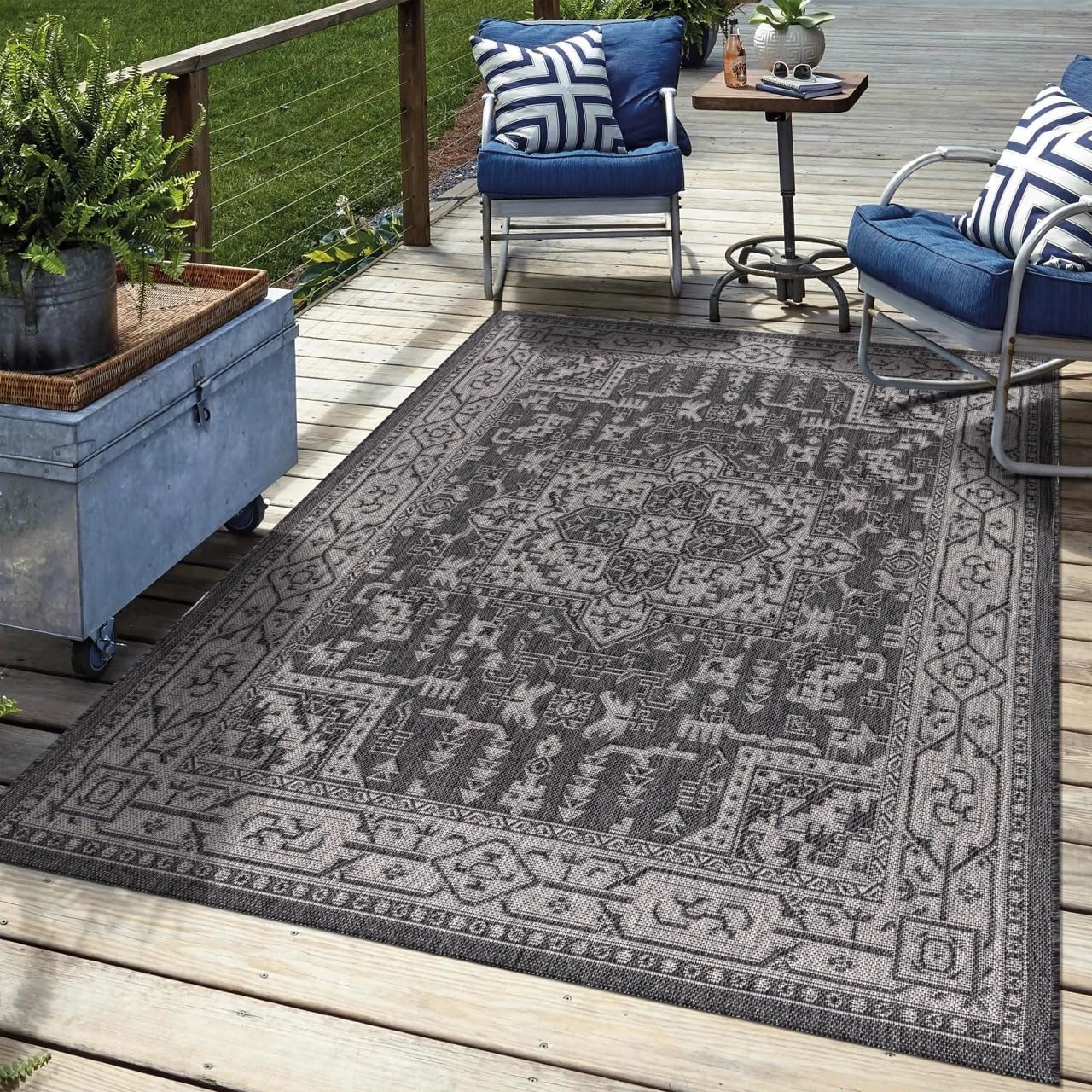 Keen Home Design Terrace Outdoor Throw Rug - 3x5 Washable Rug