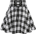 Gothic Plaid Mini Skirt High Waist Lace Up - Cute Skater Style