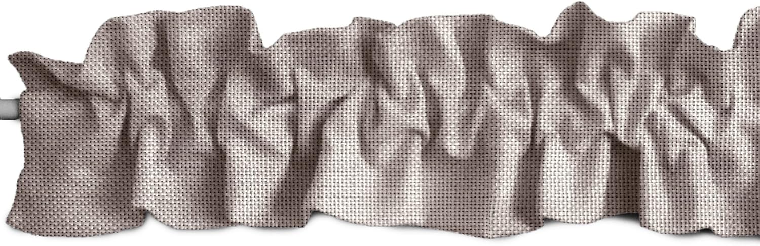 Faux Burlap Sleeve Topper Window Valance for Home Decor