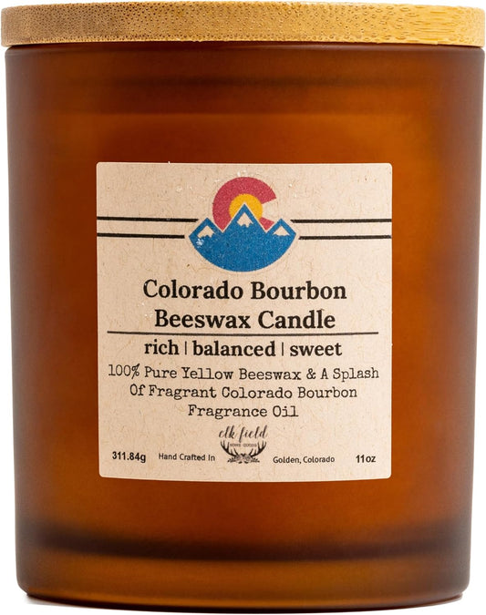 Colorado Bourbon Organic Beeswax Candle - Pure Natural Aroma