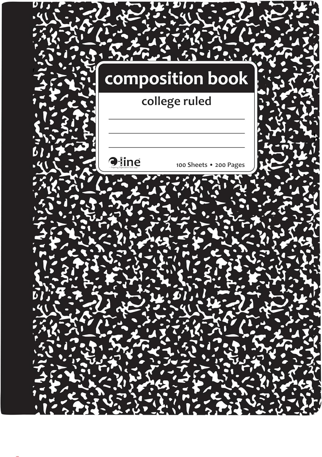 C-Line College Ruled Notebook - Elegant Black Marble Design
