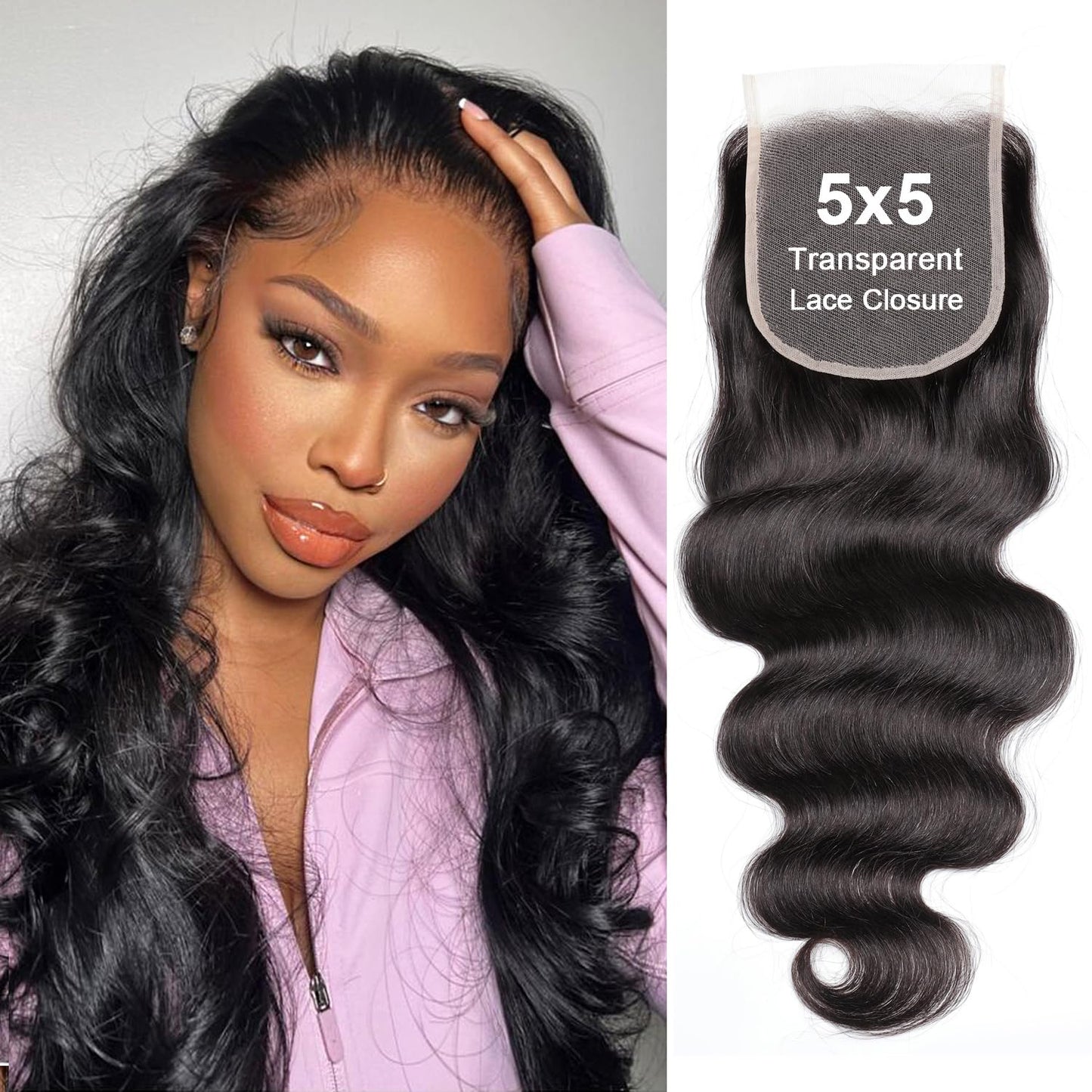 5x5 Transparent HD Lace Body Wave Hair Frontal Closure Review