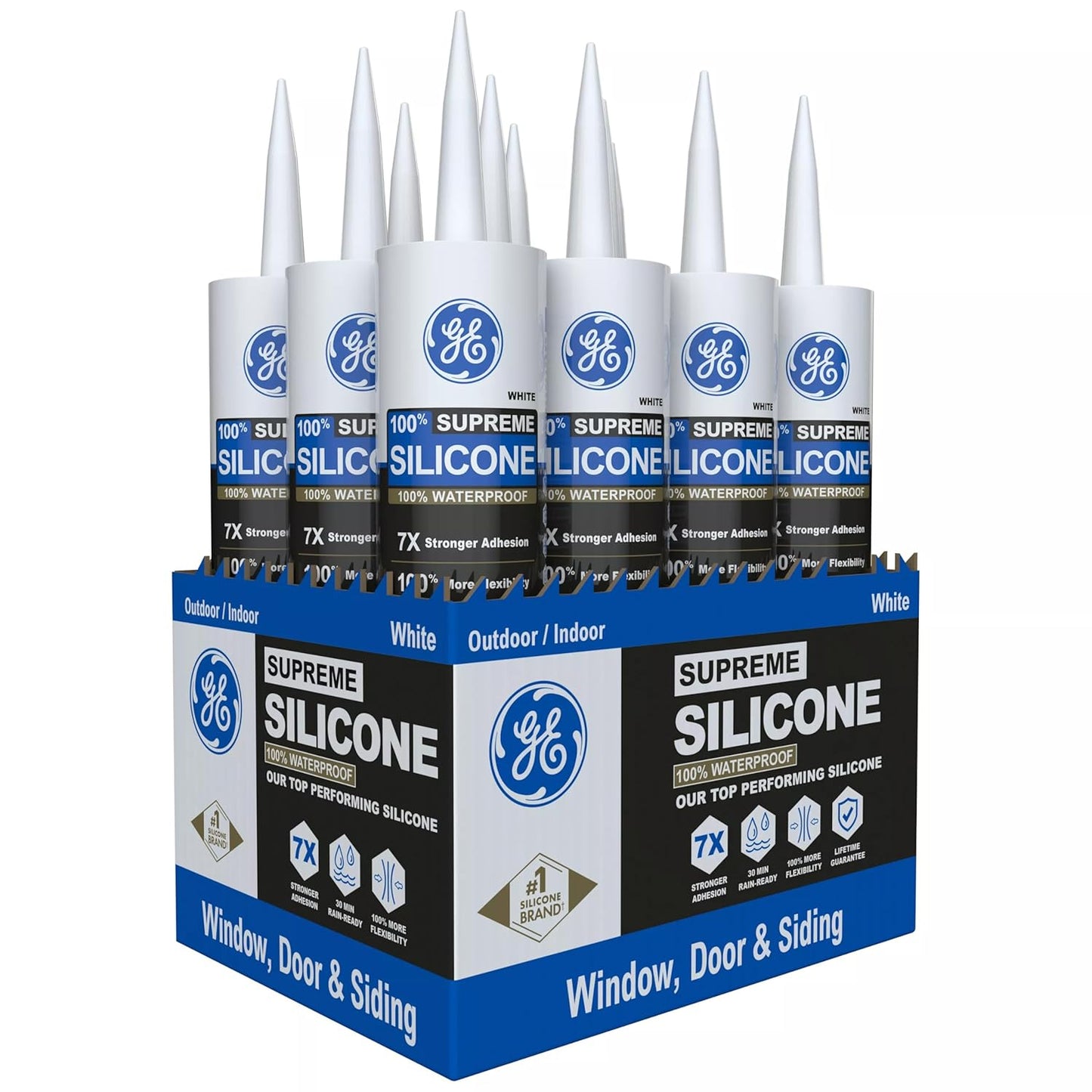 GE All Purpose Silicone Caulk - 100% Waterproof Sealant for All