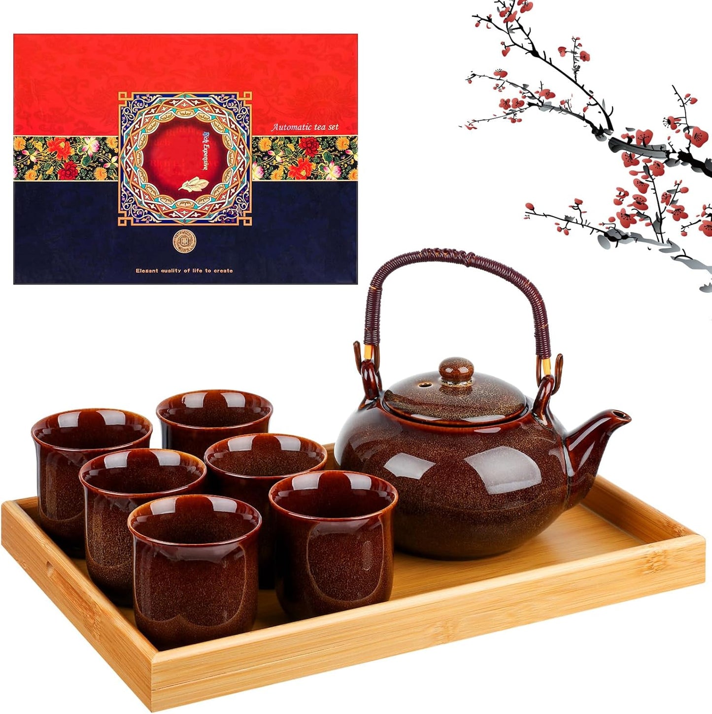 Layhit Japanese Tea Set with Teapot and Cups for Gatherings