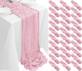 30Pack Pink Table Runner for Weddings and Parties - 35 x 120 in