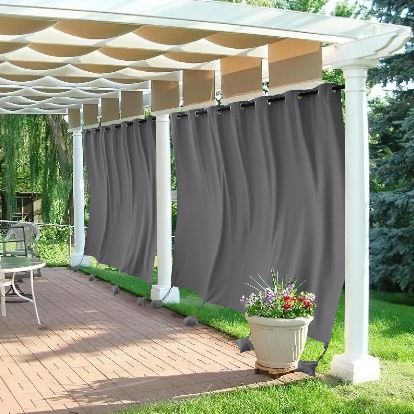 RYB HOME Extra Wide Outdoor Curtains for Privacy and Shade