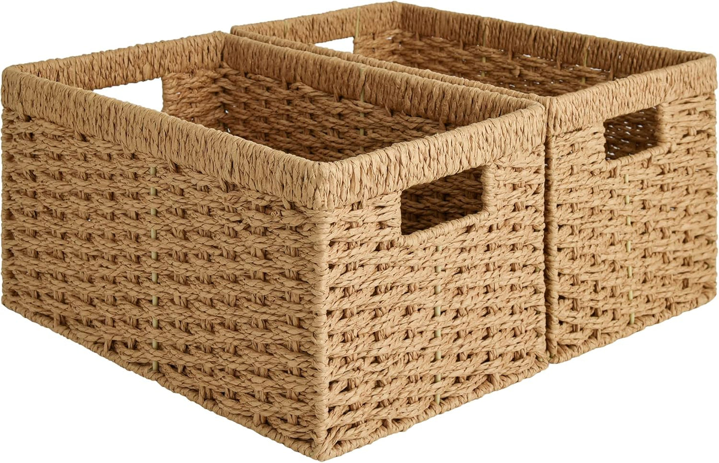 StorageWorks Round Paper Rope Storage Baskets for Home Organization