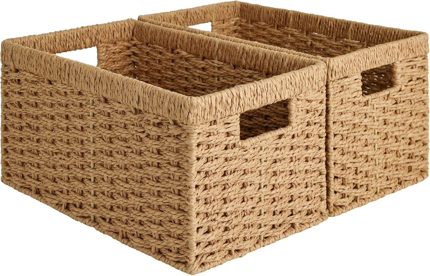 StorageWorks Round Paper Rope Storage Baskets for Home Organization