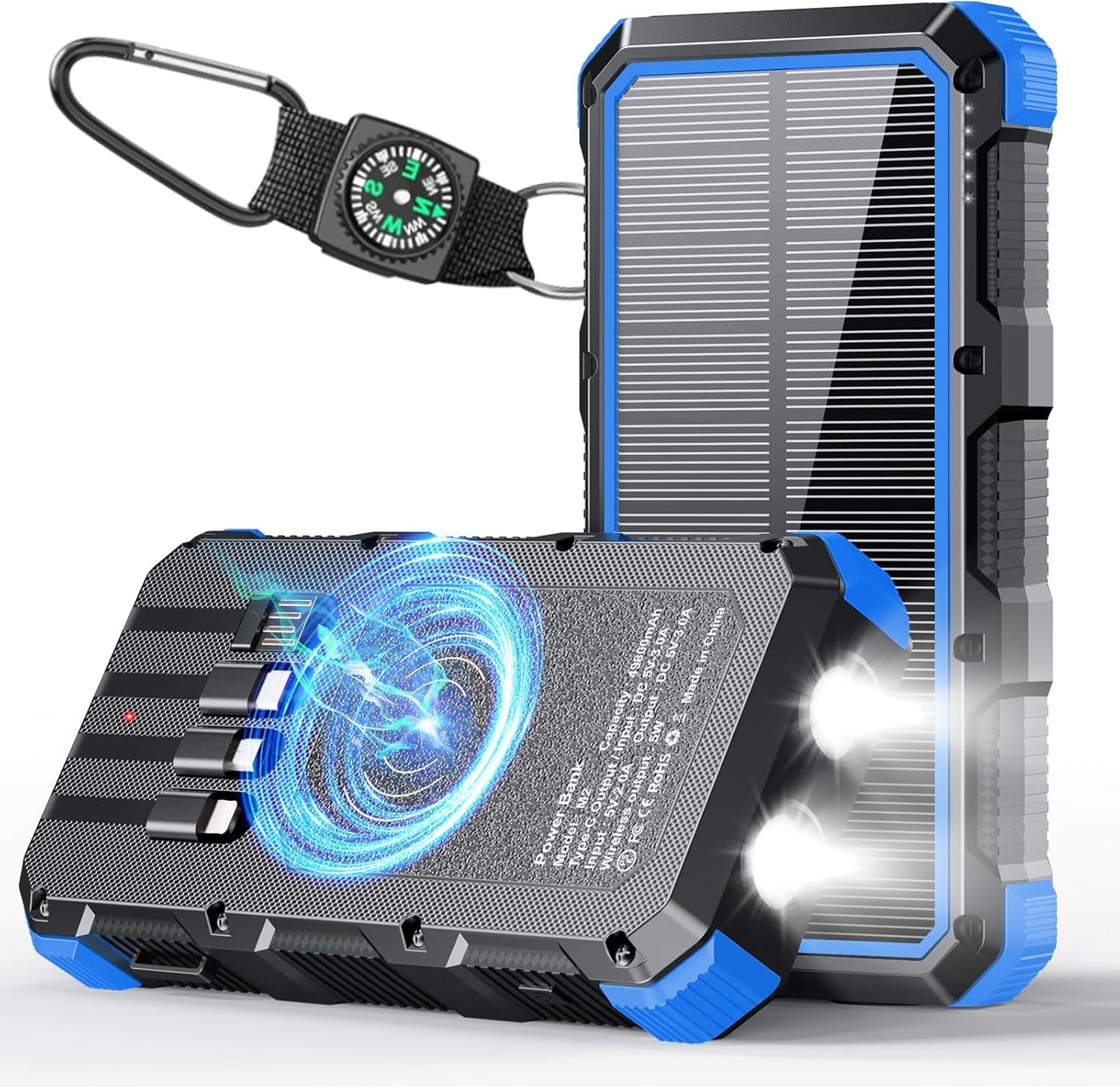 Solar Charger Power Bank 49800mAh with Wireless Charging Features