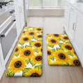 Sunflower Kitchen Mat Set of 2 - Cushioned Anti Fatigue Comfort