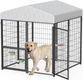 Large Dog Kennel Outdoor 4ftL x 4ftW x 4.4ftH - Water-Resistant Roof