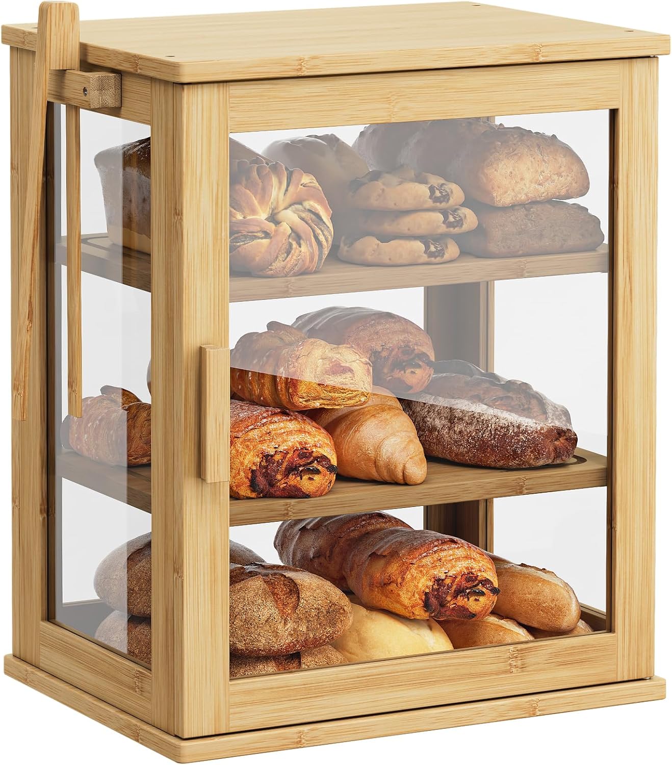 WOWLIVE Bamboo Bread Box for Kitchen Countertop Storage Needs